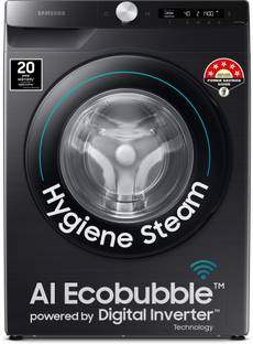 Samsung 8 kg 5 Star, AI Ecobubble, Wi-Fi, Hygiene Steam,Digital Inverter Fully Automatic Front Load Washing Machine with In-built Heater Black