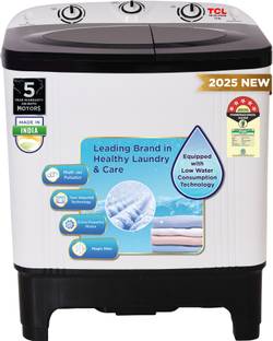 TCL 7 kg 5 Star with Extra Powerful Motor, Lint Filter and Fast Dry Semi Automatic Top Load Washing Ma...