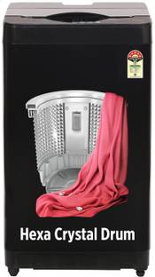 ONIDA 8 kg 5 Star With Hexa Crystal Drum Technology Fully Automatic Top Load Washing Machine Black