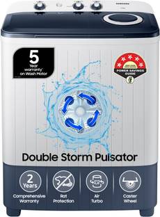Samsung 6.5 kg 5 star, Air Turbo Drying Semi Automatic Top Load Washing Machine Blue, Grey