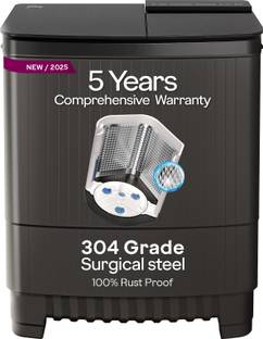 Godrej 8 kg 5 Star, With Soft Shut Wash Lid, Tri Roto Scrub Pulsator With Stainless Steel Wash and Spi...