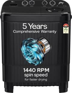 Godrej 10 kg 5 Star Aquajet Pulsator, Drying at 1400 RPM Speed, Spin Shower, Semi Automatic Top Load W...