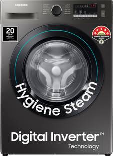 SAMSUNG 7 kg with Steam Fully Automatic Front Load Washing Machine with In-built Heater Black