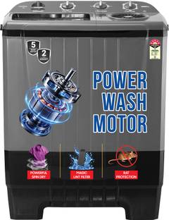 ONIDA 8 kg 5 star Hexafin Pulsator Inbuilt Basket 1450 RPM Semi Automatic Top Load Washing Machine Gre...
