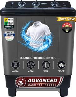 FOXSKY 6.5 kg Semi Automatic Top Load Washing Machine Black