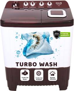 InnoQ 9.5 kg | Turbo Wash | Buzzer | Wheels | Turbo Jet Dryer | Magic Filter | Lint Filter Semi Automatic Top Load Washing Machine Maroon