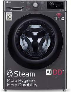 LG 9 kg 5 Star with AI Direct Drive, 6 Motion, Inverter Direct Drive, Steam and Wi-Fi Enabled Fully Automatic Front Load Washing Machine with In-built Heater Black