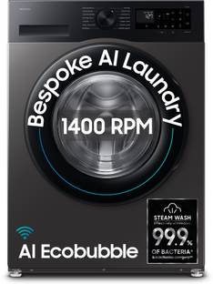 Samsung 9 kg 5 Star, AI Ecobubble, Super Speed, Wi-Fi, Hygiene Steam, Digital Inverter Motor Fully Aut...