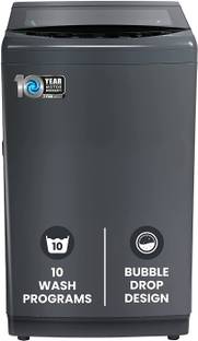 NU 8 kg 5 Star & Glass Top Finish Fully Automatic Top Load Washing Machine Grey