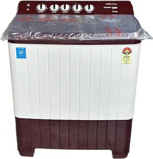 Voltas Beko 12 kg Semi Automatic Top Load Washing Machine White, Maroon