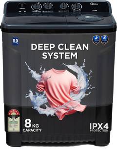 Midea 8 kg 5 Star Rat Away Feature, Air Jet Dry IPX4 Protection Semi Automatic Top Load Washing Machin...