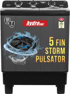 ONIDA 7 kg 5 Star With Five-Fin Storm Pulsator Semi Automatic Top Load Washing Machine Black, Grey
