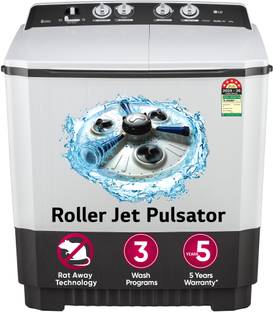LG 10 kg 5 Star Semi Automatic Top Load Washing Machine Grey, White
