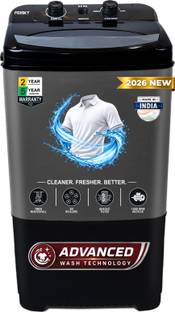 FOXSKY 8.5 kg Semi Automatic Top Load Washing Machine Black