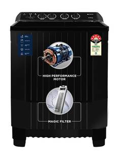 MOTOROLA 8.5 kg 5 star rating Midnight Series Semi Automatic Top Load Washing Machine Black