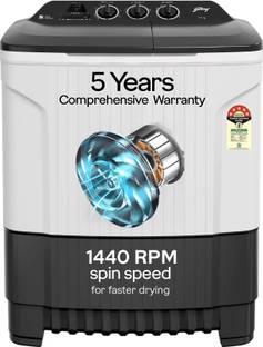 Godrej 7.5 kg 5 Star With Rain Shower Spin Washing Machine Semi Automatic Top Load Grey, White