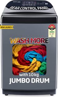 Voltas Beko 10 kg Fully Automatic Top Load Washing Machine Black, Grey
