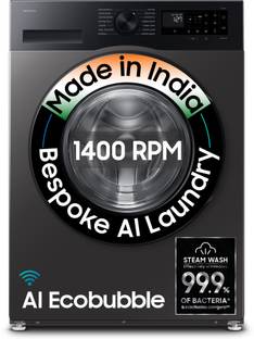 Samsung 9 kg 5 Star, AI Ecobubble, Super Speed, Wi-Fi, Hygiene Steam, Digital Inverter Motor Fully Aut...