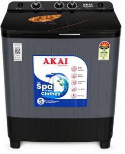 Akai 7.5 kg Semi Automatic Top Load Washing Machine Grey, Black