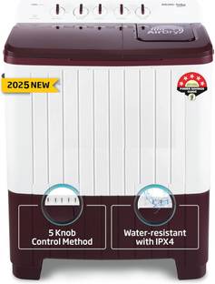 Voltas Beko 7.5 kg Semi Automatic Top Load Washing Machine Maroon, White