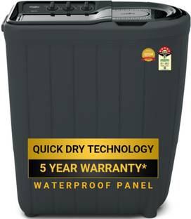 Whirlpool 6 kg Magic Clean 5 Star Semi Automatic Top Load Washing Machine Black, Grey