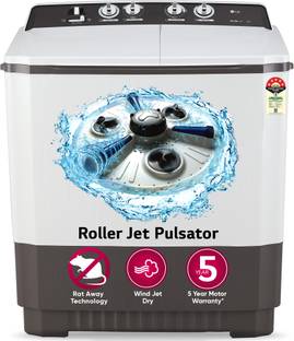 LG 9 kg 5 star with Roller Jet Pulsator with Soak, Wind Jet Dry and Rat Away, 6.5 Kg (Spin Tub Capacit...