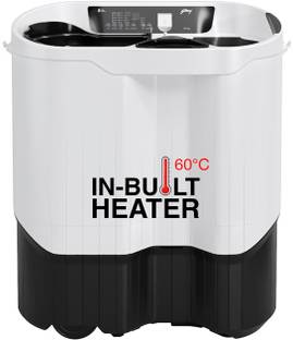 Godrej 8.5 kg Semi Automatic Top Load Washing Machine with In-built Heater Black, White
