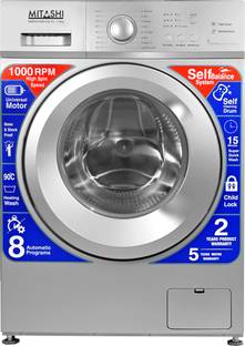 MITASHI 7 kg Fully Automatic Front Load Washing Machine with In-built Heater Silver