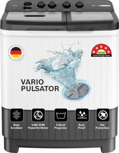 BOSCH 8 kg 5 Star with Vario Pulsator, Stain Scrubber & 1360 High RPM Spin Motor Semi Automatic Top Load Washing Machine Grey, White