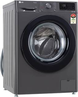 LG 7 kg with Steam AI Direct Drive Technology Fully Automatic Front Load Washing Machine with In-built Heater Black