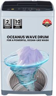 Haier 6.5 kg 5 Star Oceanus Wave Drum Washing Machine Fully Automatic Top Load Brown, Grey