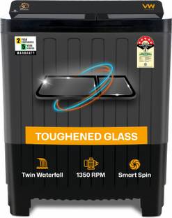 VW 8.5 kg Semi Automatic Top Load Washing Machine Black, Grey