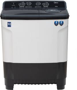 Midea 9 kg Semi Automatic Top Load Washing Machine Black, White