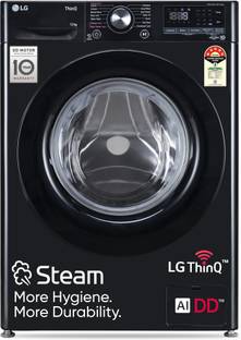 LG 12 kg Fully Automatic Front Load Washing Machine with In-built Heater Black