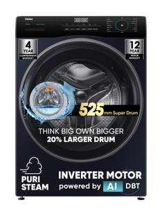 Haier 7 kg Fully Automatic Front Load Washing Machine with In-built Heater Black, Blue