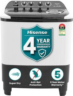 Hisense 8 kg Semi Automatic Top Load Washing Machine Grey