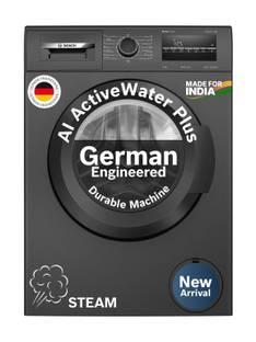 BOSCH 8 kg Fully Automatic Front Load Washing Machine with In-built Heater Black