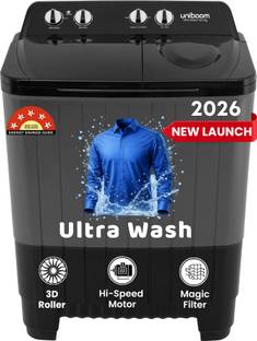 Uniboom 8 kg Semi Automatic Top Load Washing Machine Grey, Black