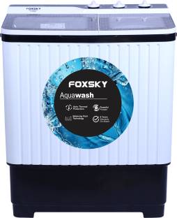 FOXSKY 8 kg Semi Automatic Top Load Washing Machine White, Black
