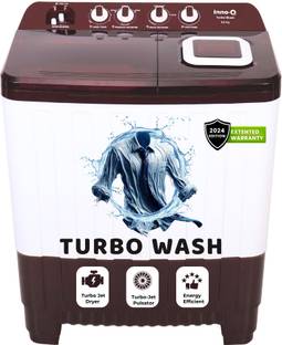 InnoQ 9 kg Turbo Wash Buzzer Wheels Turbo Jet Dryer Magic Filter Lint Filter Semi Automati...