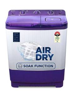 MOTOROLA 7 kg Semi Automatic Top Load Washing Machine White, Purple