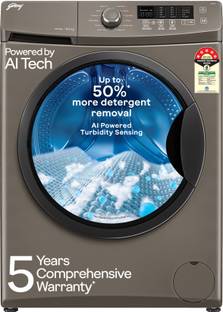 Godrej 8 kg With AI Tech, Steam Wash, Fully Automatic Front Load Washing Machine Grey