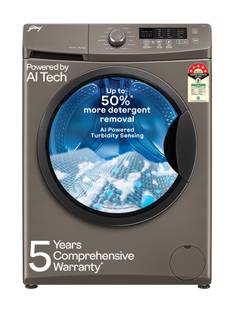 Godrej 8 kg With AI Tech, Steam Wash, Fully Automatic Front Load Washing Machine Grey