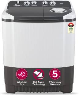 LG 7 kg 5 Star with Wind Jet Dry, Collar Scrubber and Rust Free Plastic Base Semi Automatic Top Load W...