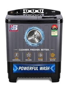 VW 8 kg Semi Automatic Top Load Washing Machine Black