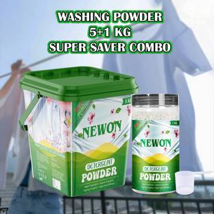 NEWON NEEMBAR Detergent Powder 6 Kg |Dissolves Easily, Color Safe |Free Scoop Detergent Powder (Active Fresh)