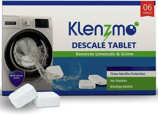 Klenzmo Washing Machine Descale (6 count) Tablet for Top & Front Load Detergent Powder