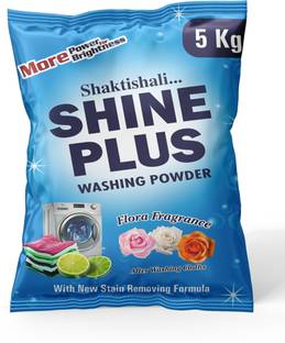 Shaktishali SHINE PLUS Detergent Powder with Extra Power | Tough on Stains | Colour-Safe Detergent Powder (Active Fresh)
