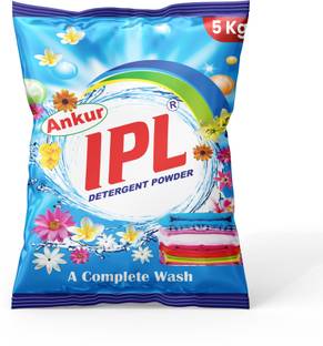 ANKUR IPL Detergent Powder 5kg, Suitable For All Washing Machines And Bucket Wash Detergent Powder (Fresh Gentle)