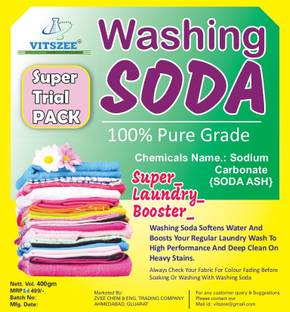 VITSZEE Washing soda powder 400gm detergent laundry booster household cleaner Detergent Powder